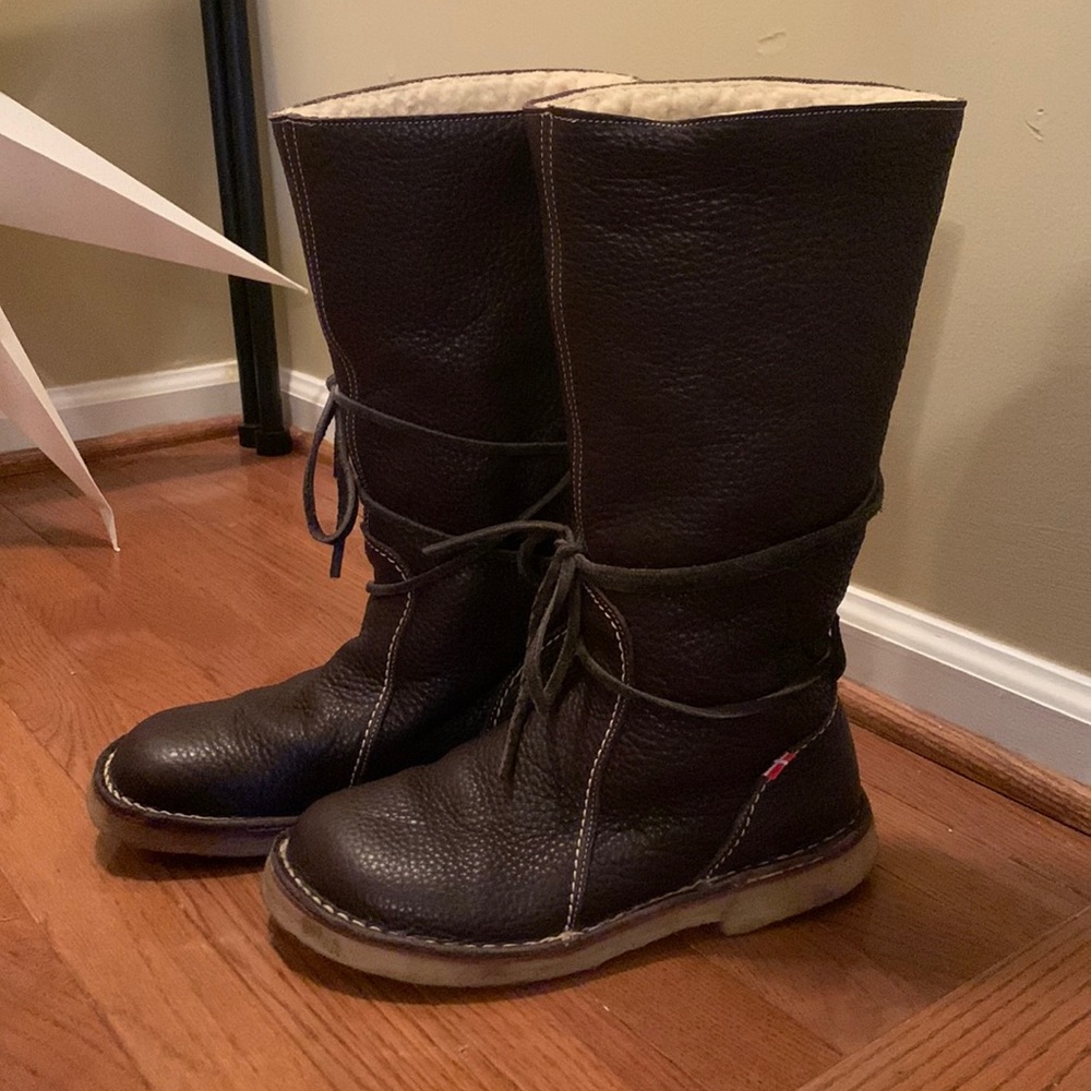 Sz 41 Silkeborg Wool lined Leather outer Duckfeet boots
